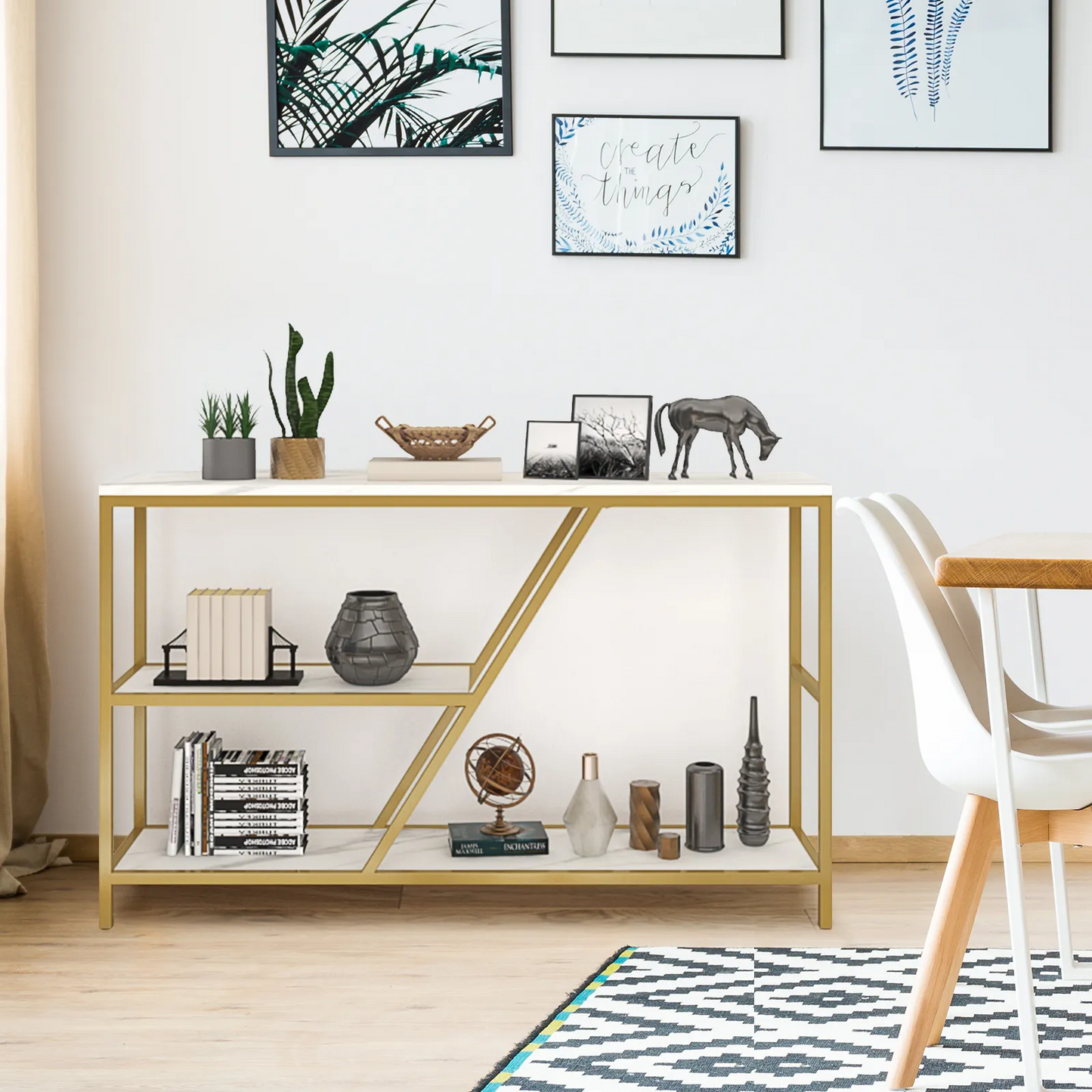 3-Tier Luxury Console Table – Metal Furniture