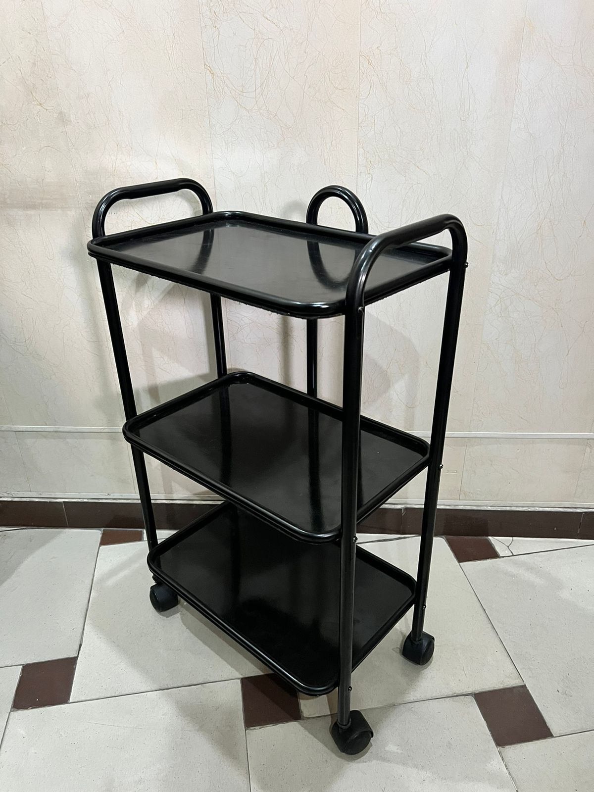 Small 3 Shelf Trolley Metal Frame Tea Serving Trolley