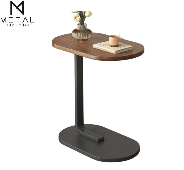 C Shape Metal Base Coffee Table Living Room Table Sofa Side Table