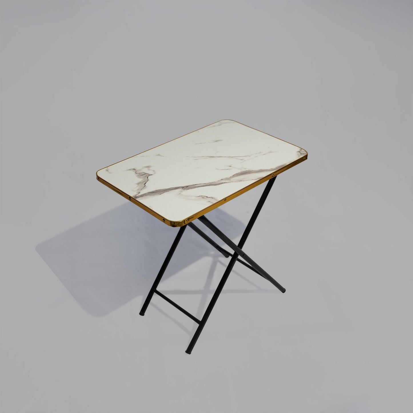 Wooden Folding Dining Table With Metal Legs Study Table