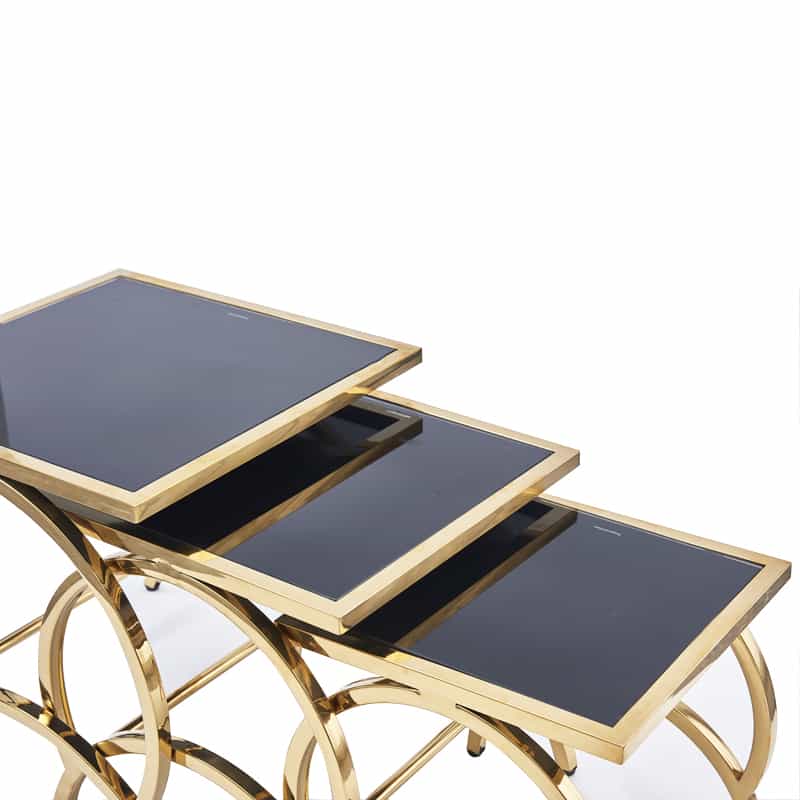 3 Pc Square Nesting Set Newly Designed, Space-Saving Nesting Set Elegance & Unique Design In wooden Marble Textue Sheet