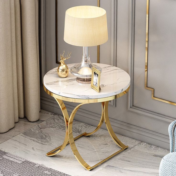 Round Luxury Coffee Table Living Room Side Table