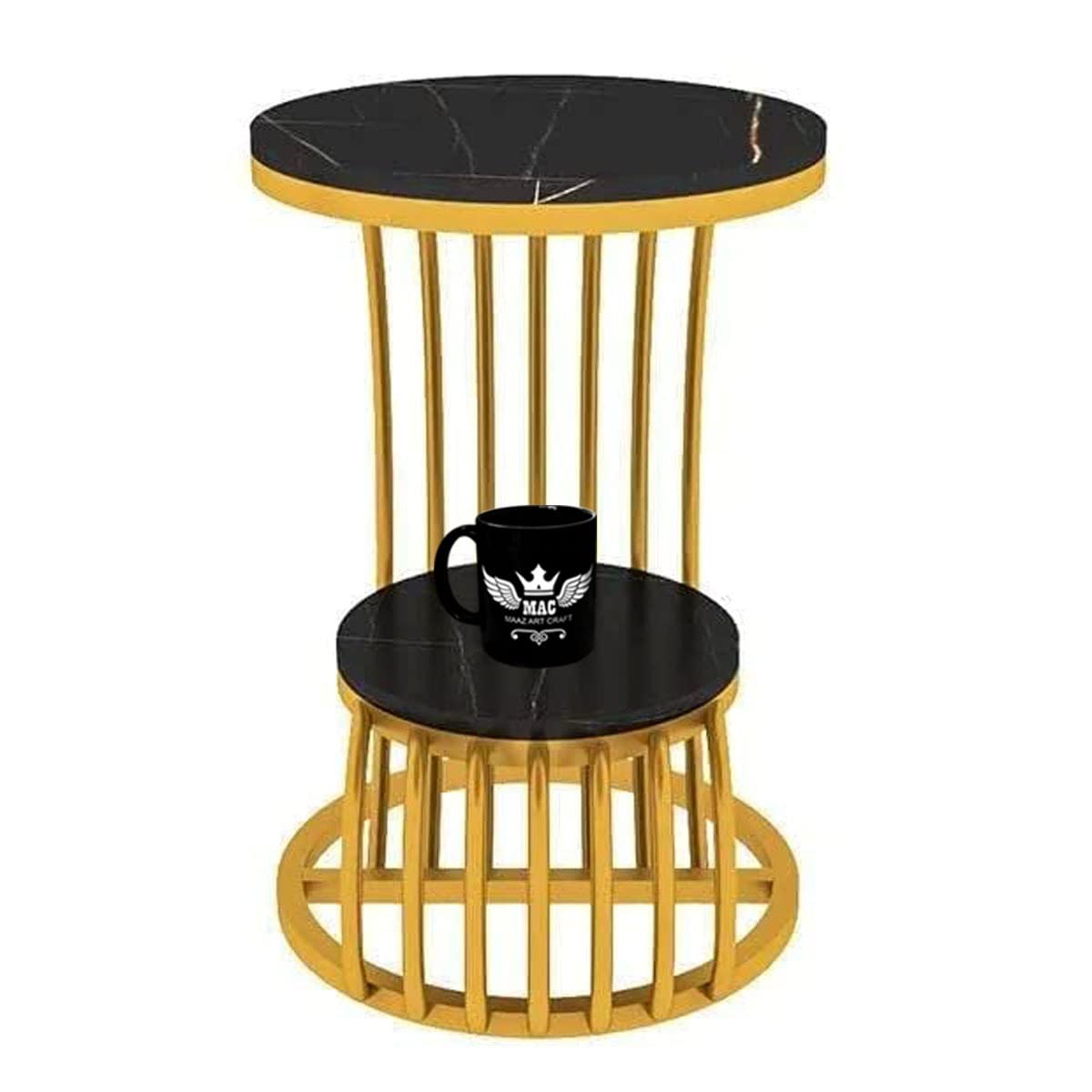 2-Tier Coffee Table Luxury Look Sofa Side Table