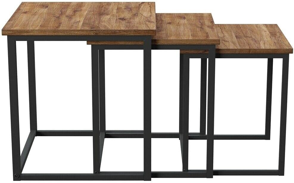 3 Pieces Square Nesting Table Set Elegant & Modern design