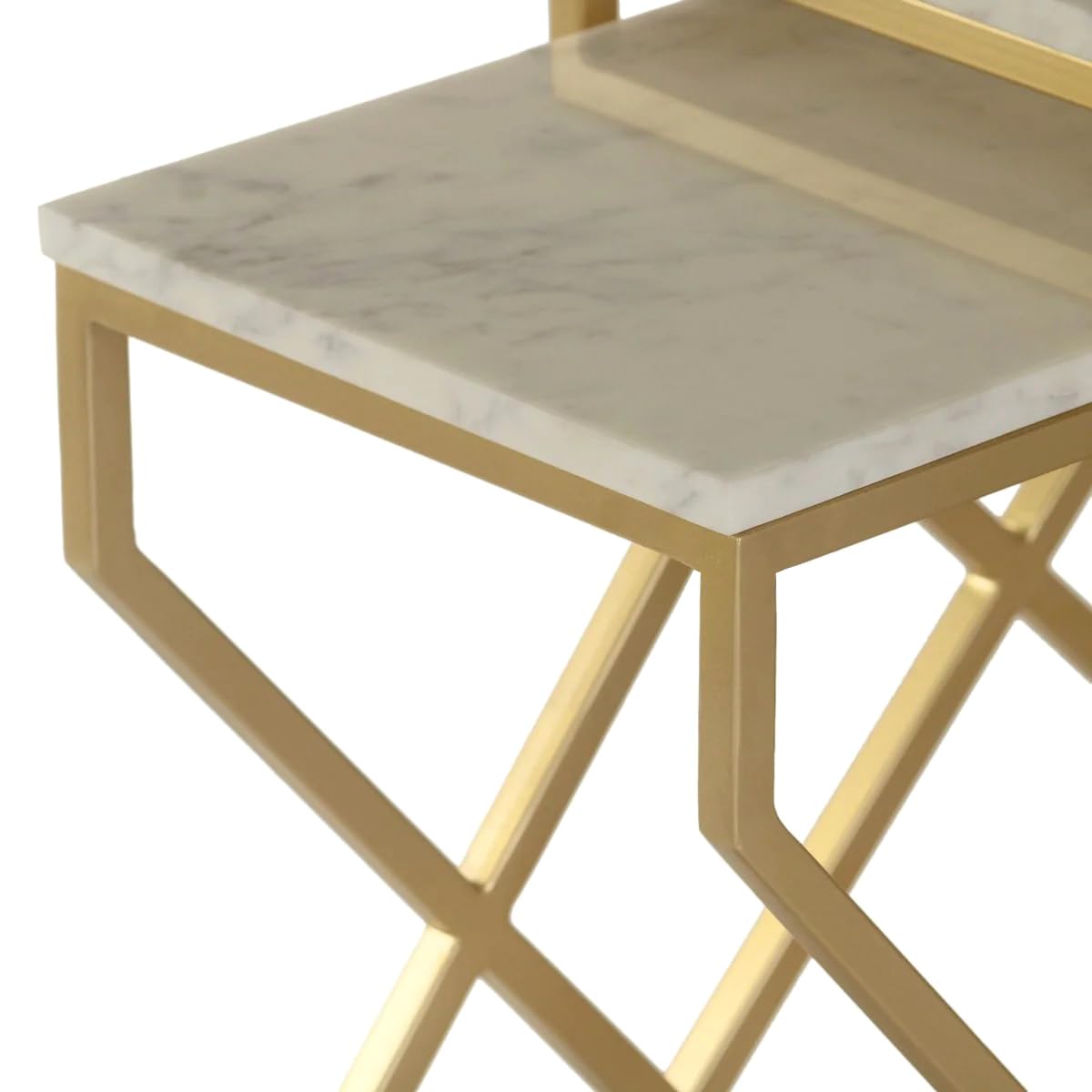 3pc Luxury Modern Style Look Nesting Table Set Gold Paint Finish