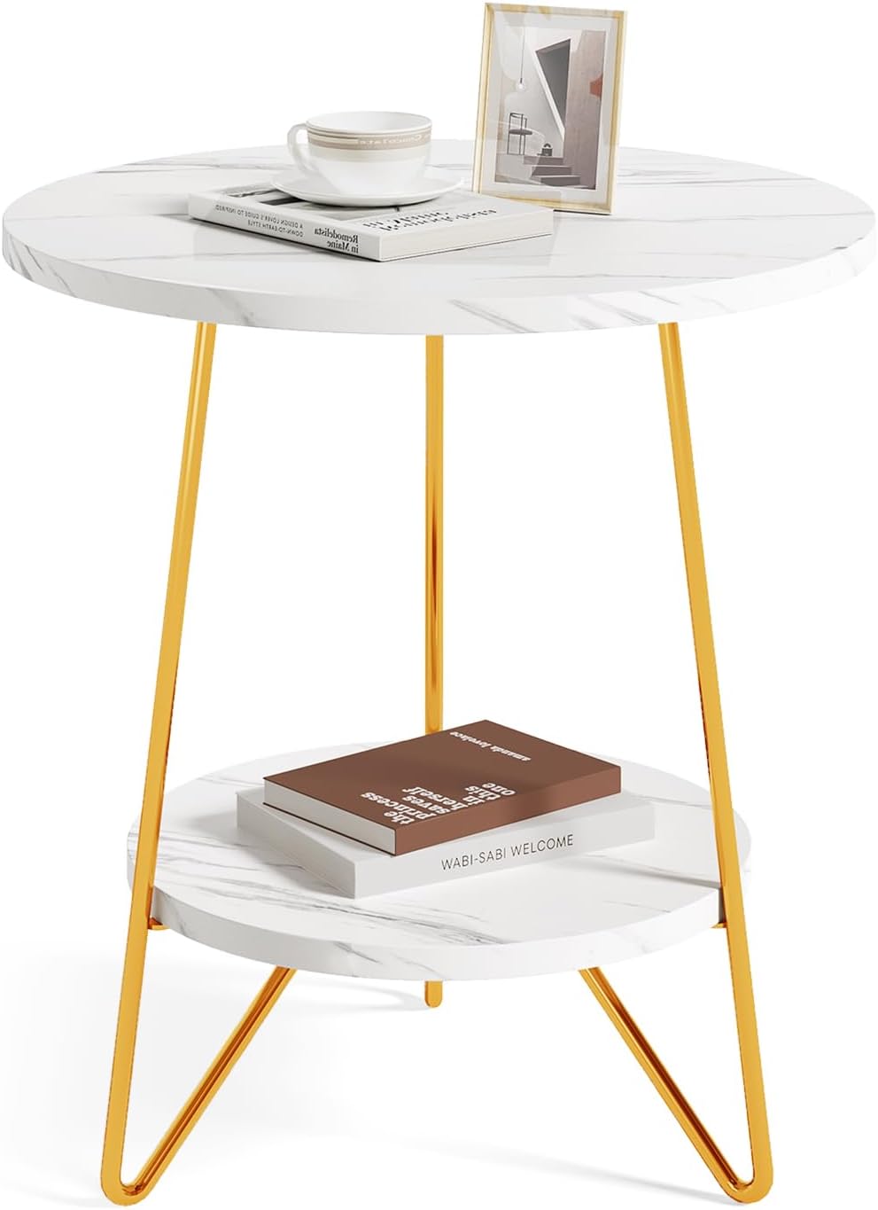 Two-Tier Round Coffee Table – Metal Furniture