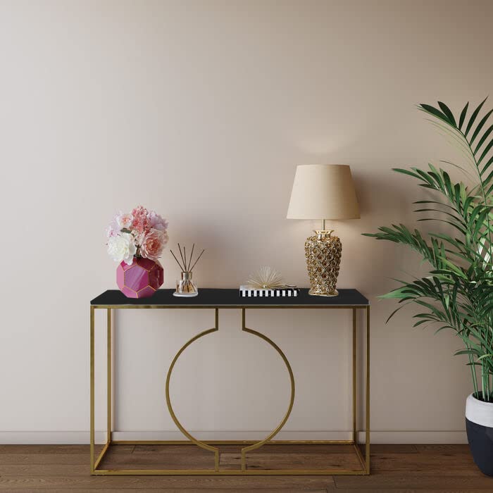 Center Ring Console Table Gold paint Finish Elegant Look Console Table