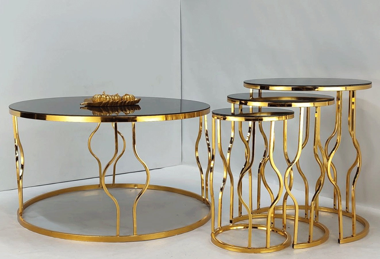 Elegant & Premium Style Round Center + round Nesting Table Set (3 Pcs)