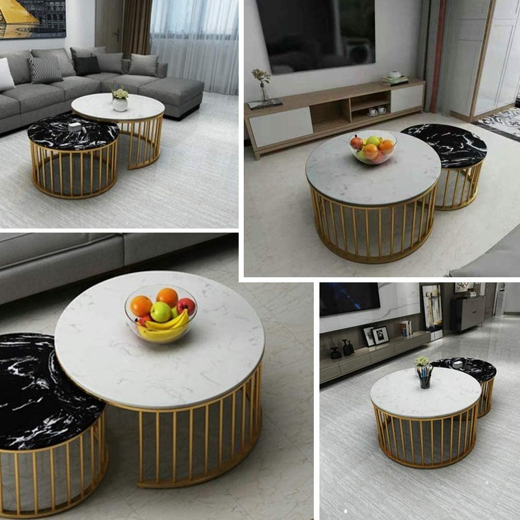 2 Piece Of Nesting Center Table Round Table Luxury Style Table with Living Room