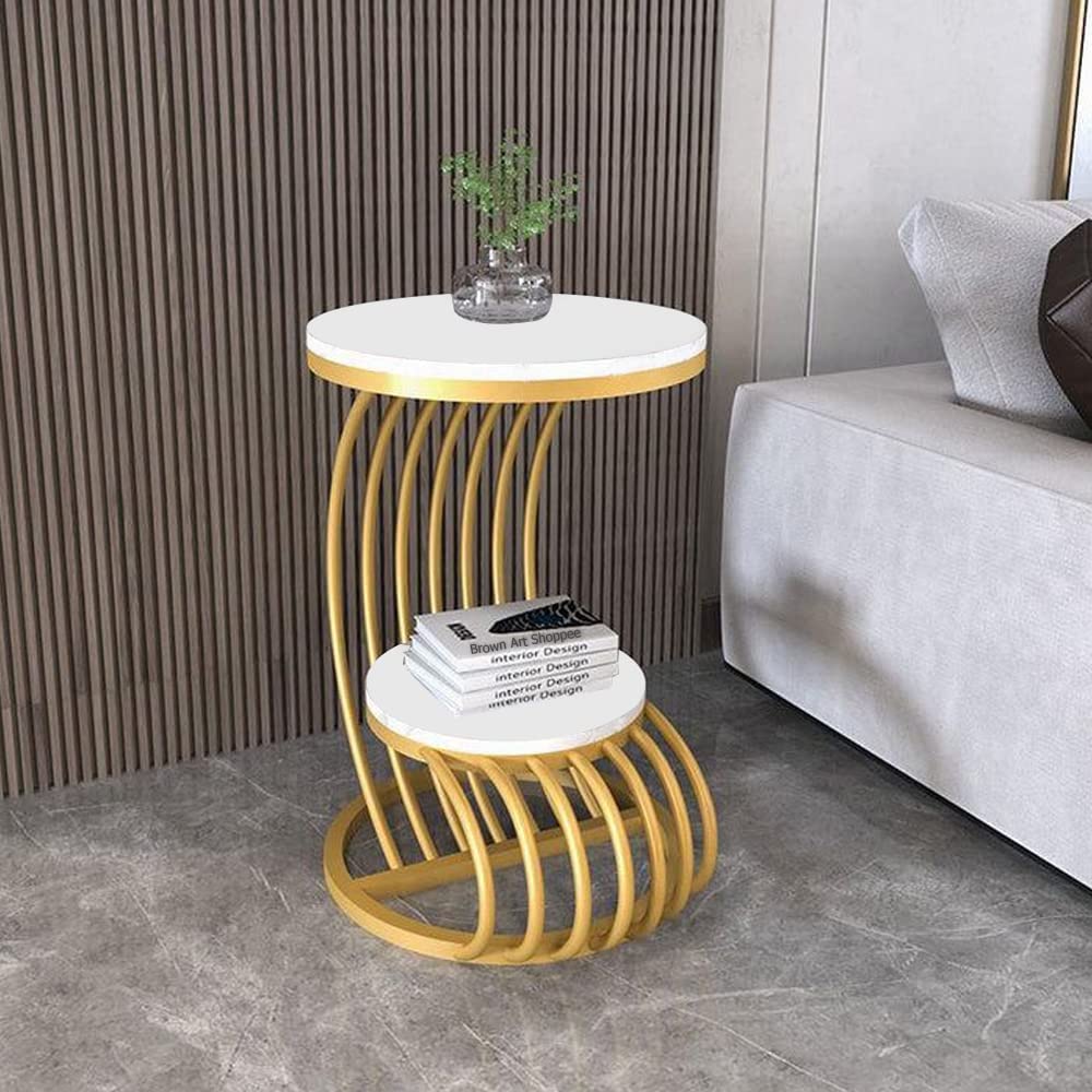 2-Tier Coffee Table Luxury Look Sofa Side Table