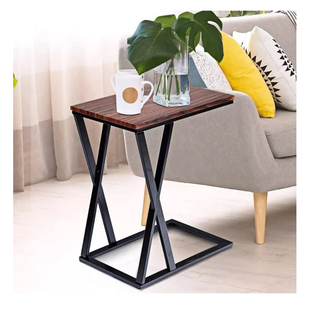 Industrial Chic Style Coffee Table Flat Top X Base End Table