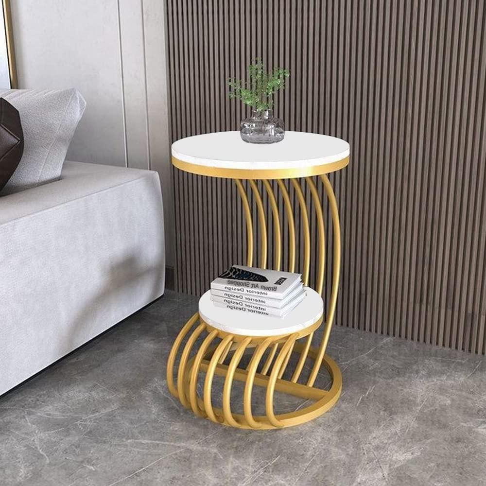 2-Tier Coffee Table Luxury Look Sofa Side Table