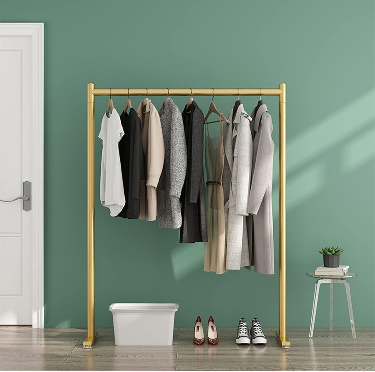 5 Feet Square Pipe Cloth Hanging Stand with Metal Frame – Metal Furniture