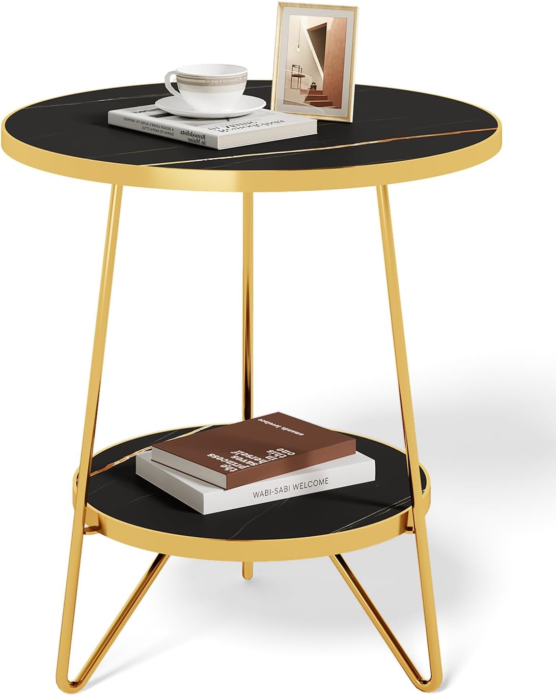 Two-Tier Round Coffee Table – Metal Furniture