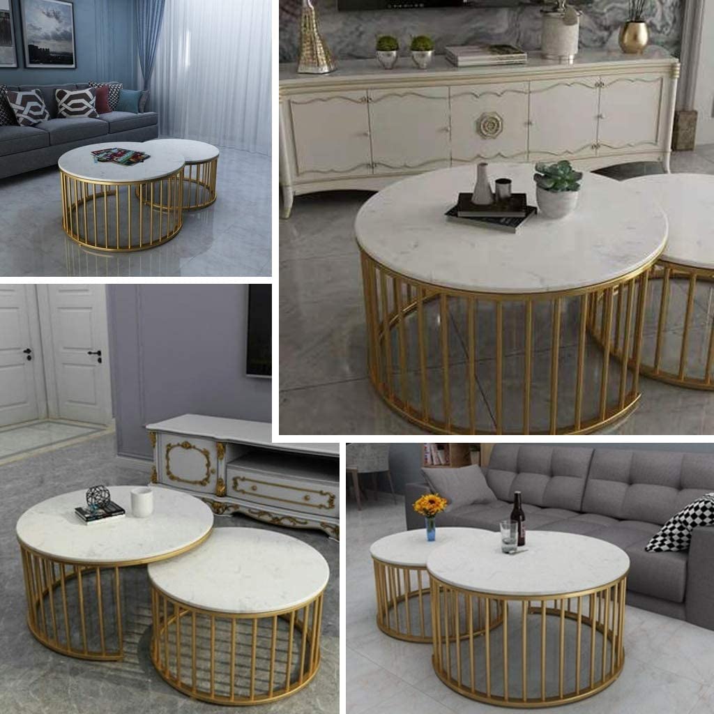 2 Piece Of Nesting Center Table Round Table Luxury Style Table with Living Room