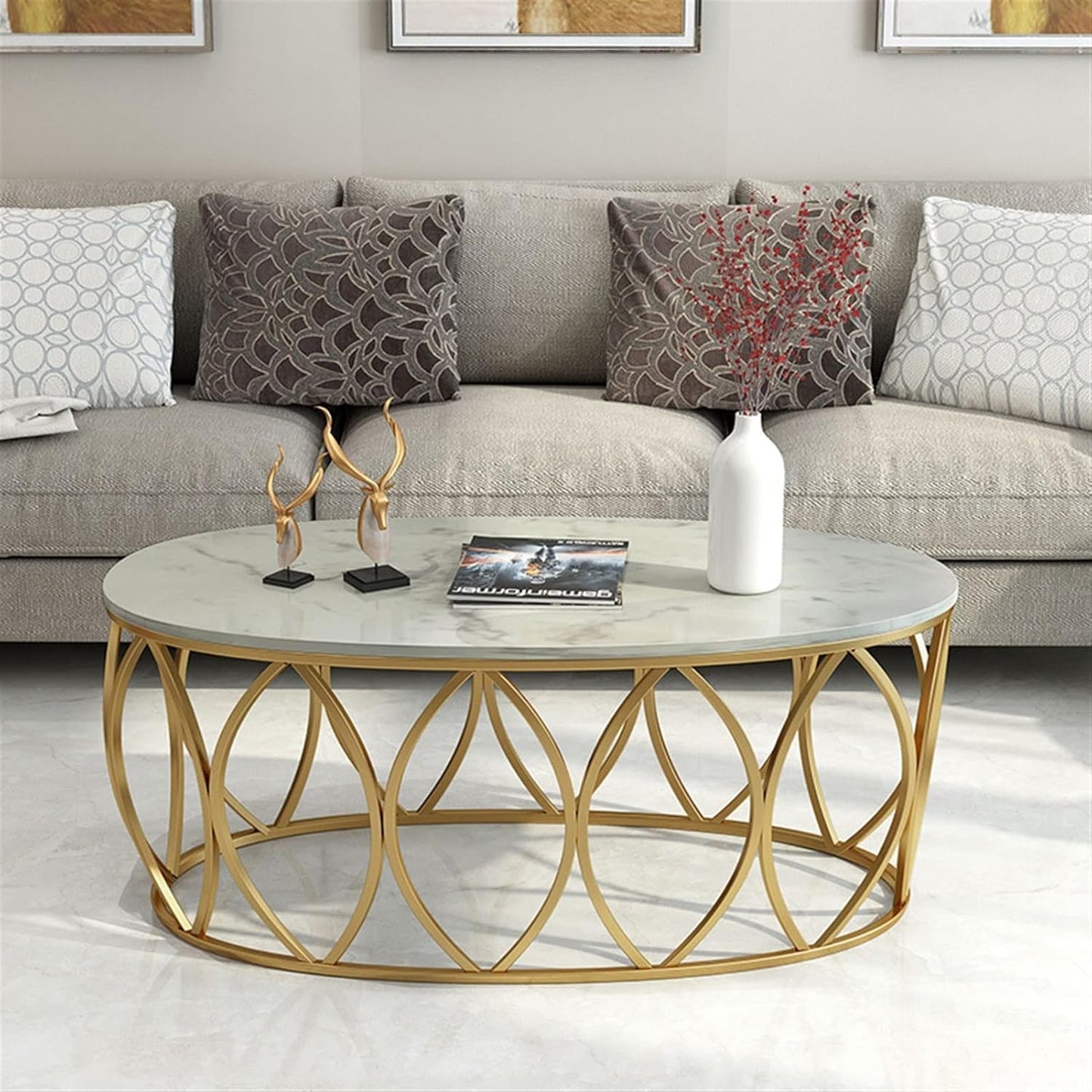 Luxury Gold Metal Frame Center Table