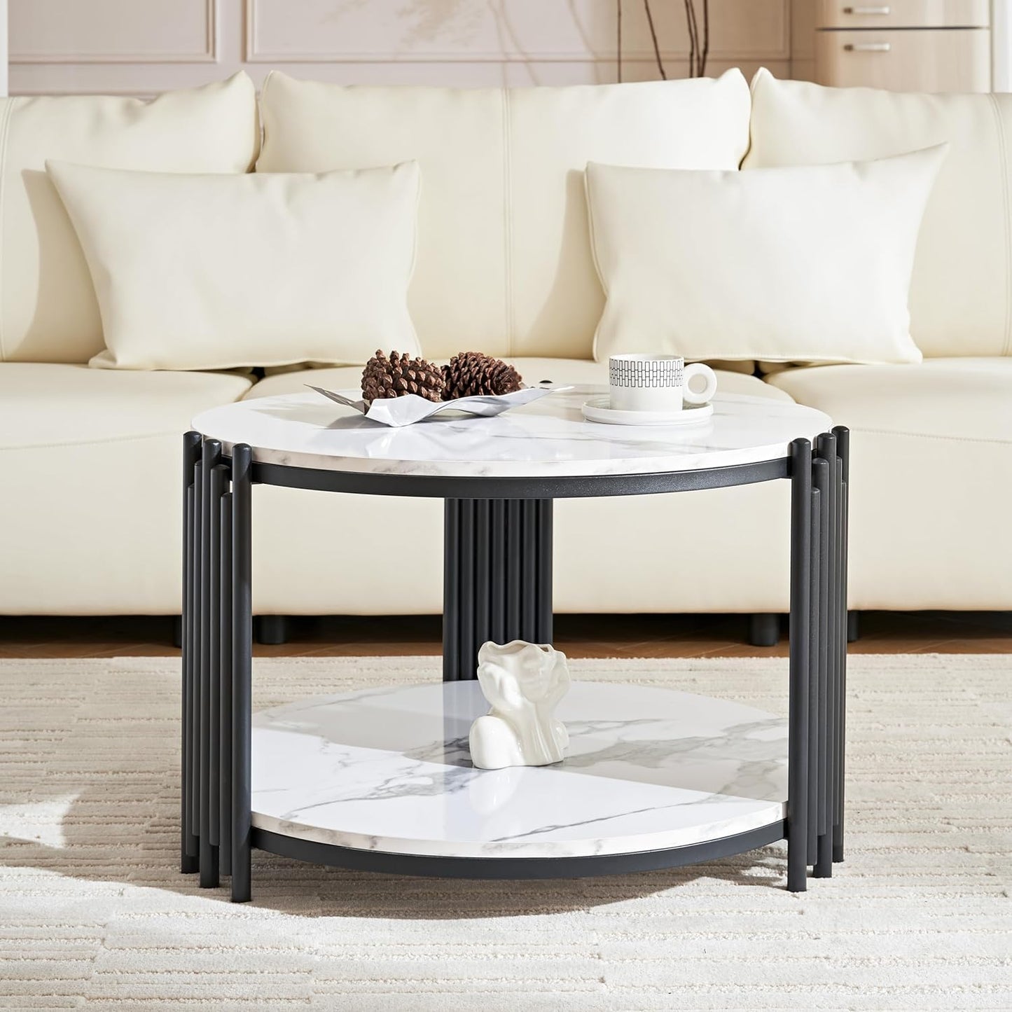 Rode Based Round Center Table Elegant Look Modern Design