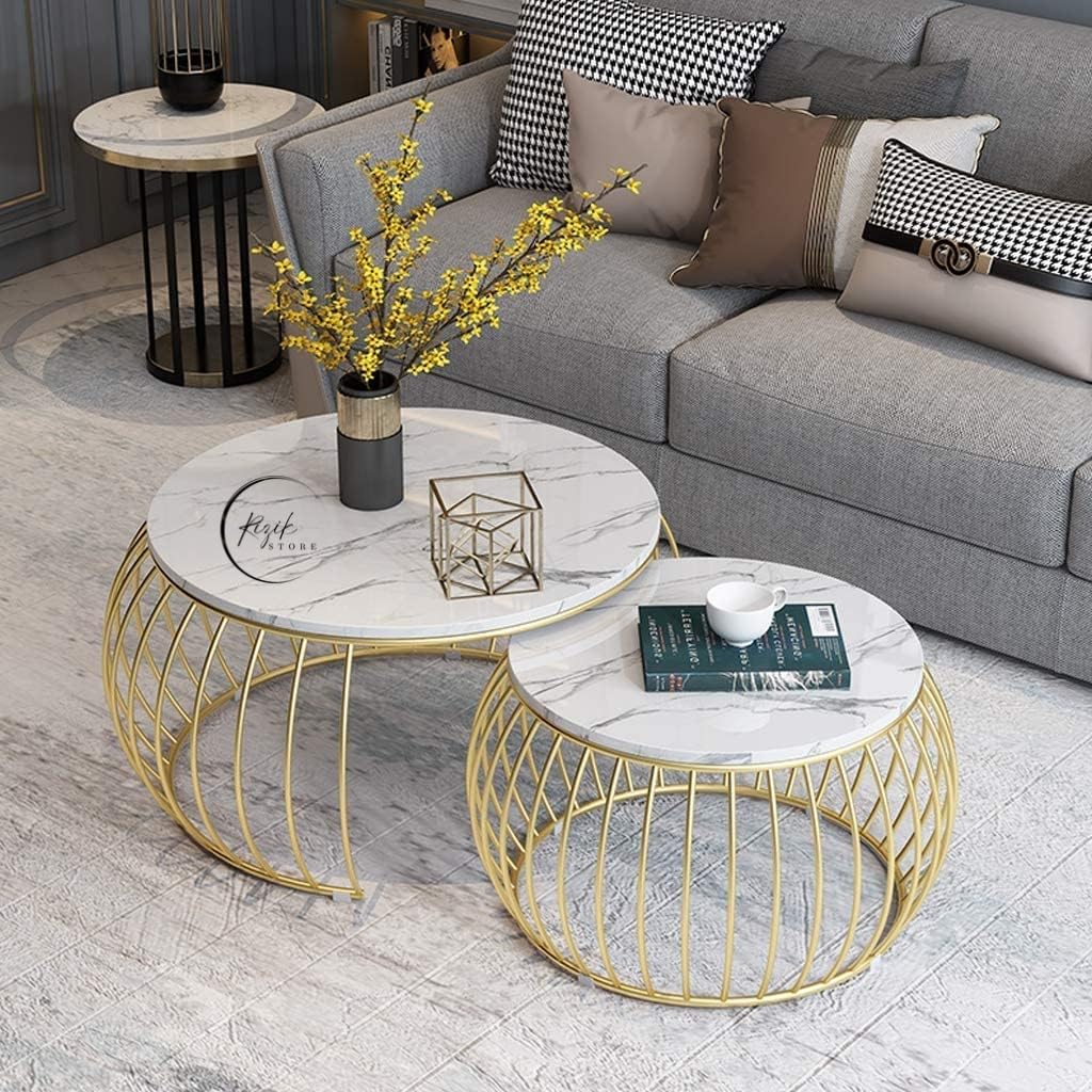 2-Piece Round Center Table – Metal Furniture