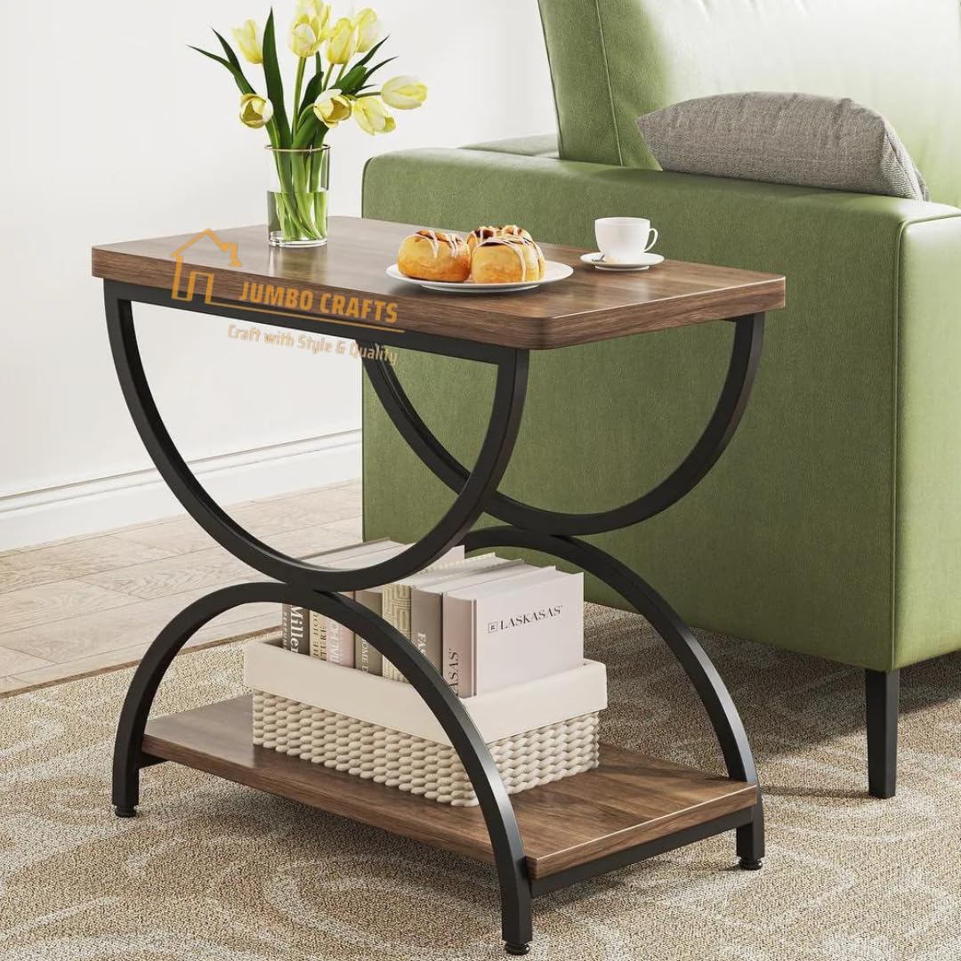 2-Shelf Rectangular Coffee Table for Living Room Use