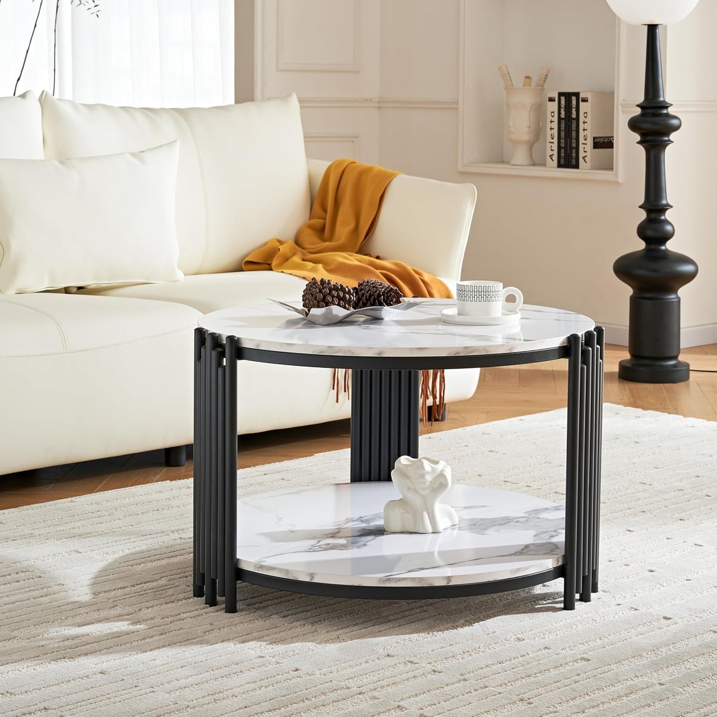 Rode Based Round Center Table Elegant Look Modern Design