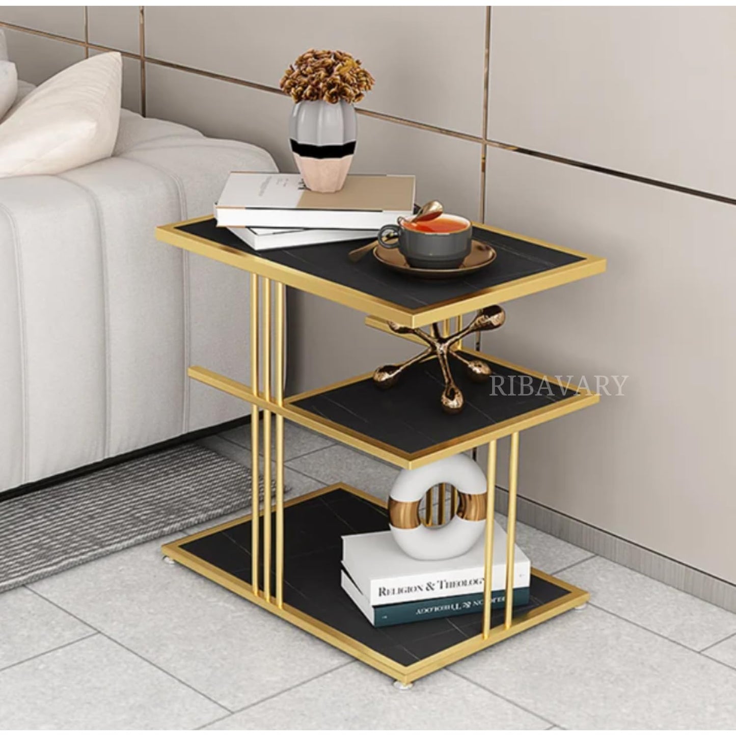 3-Tier Elegant Coffee Table – Metal Furniture
