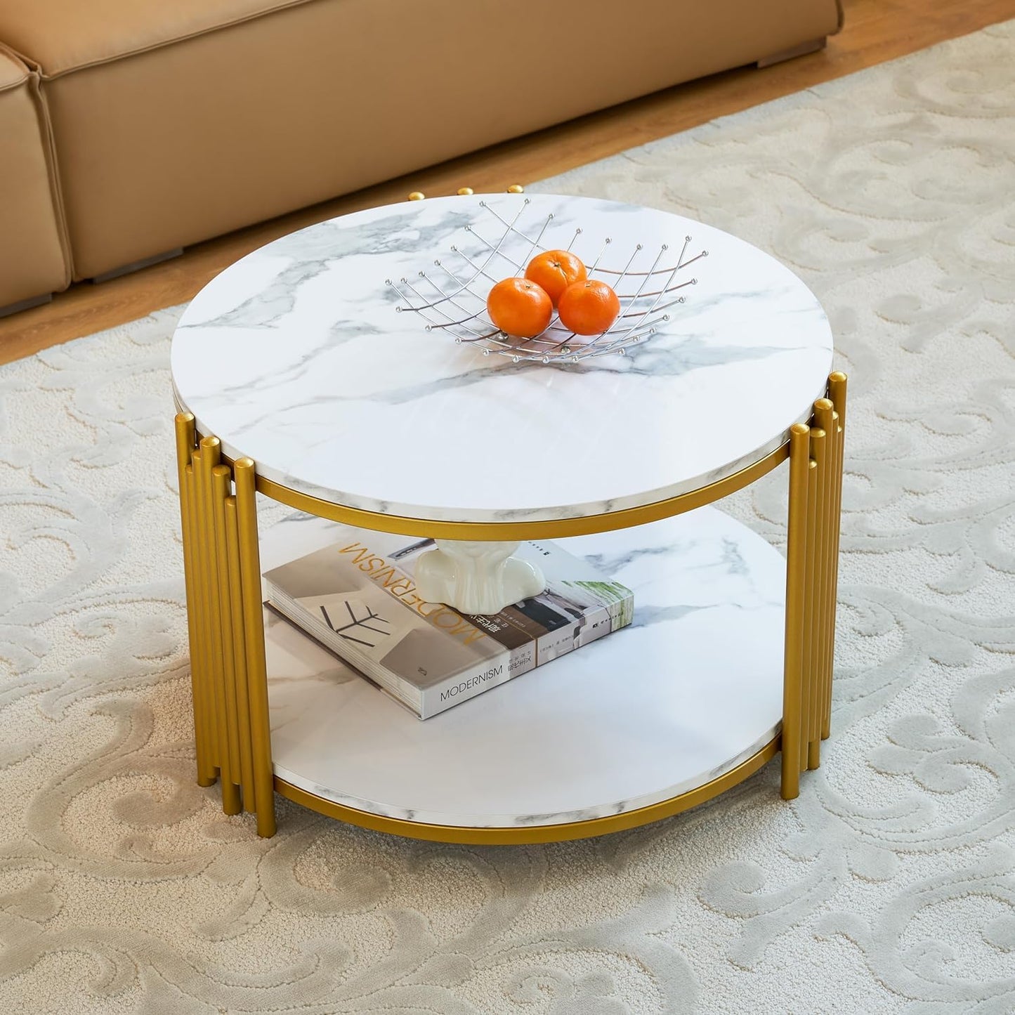Rode Based Round Center Table Elegant Look Modern Design