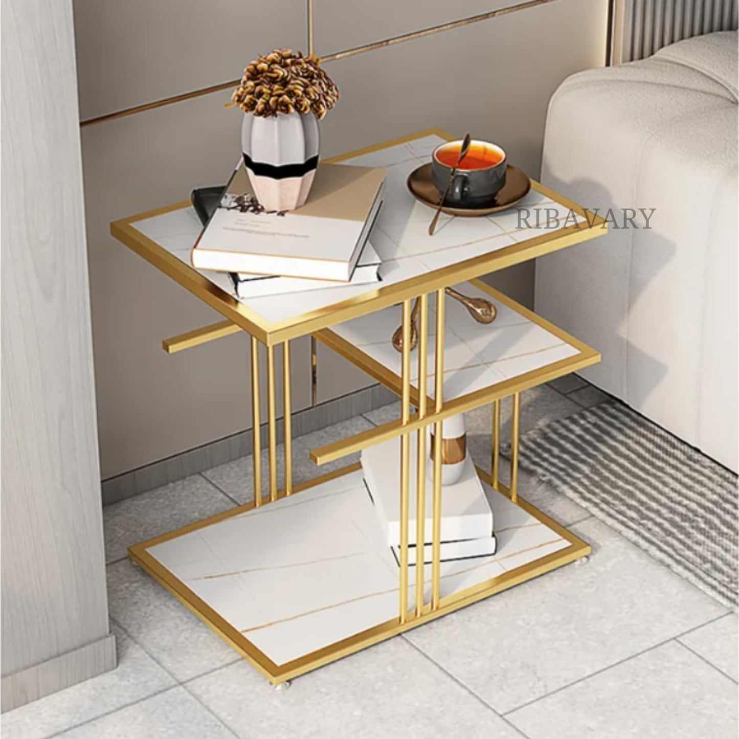 3-Tier Elegant Coffee Table – Metal Furniture