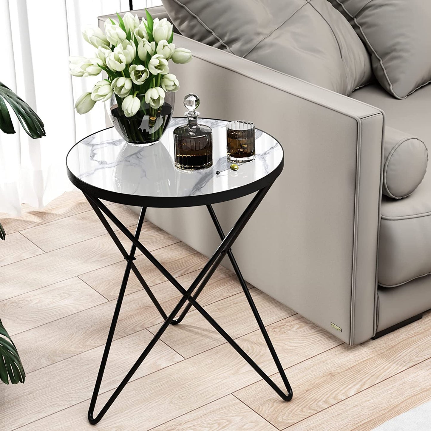 Modern Minimalist Coffee Table Living Room Table Round Top Side Table