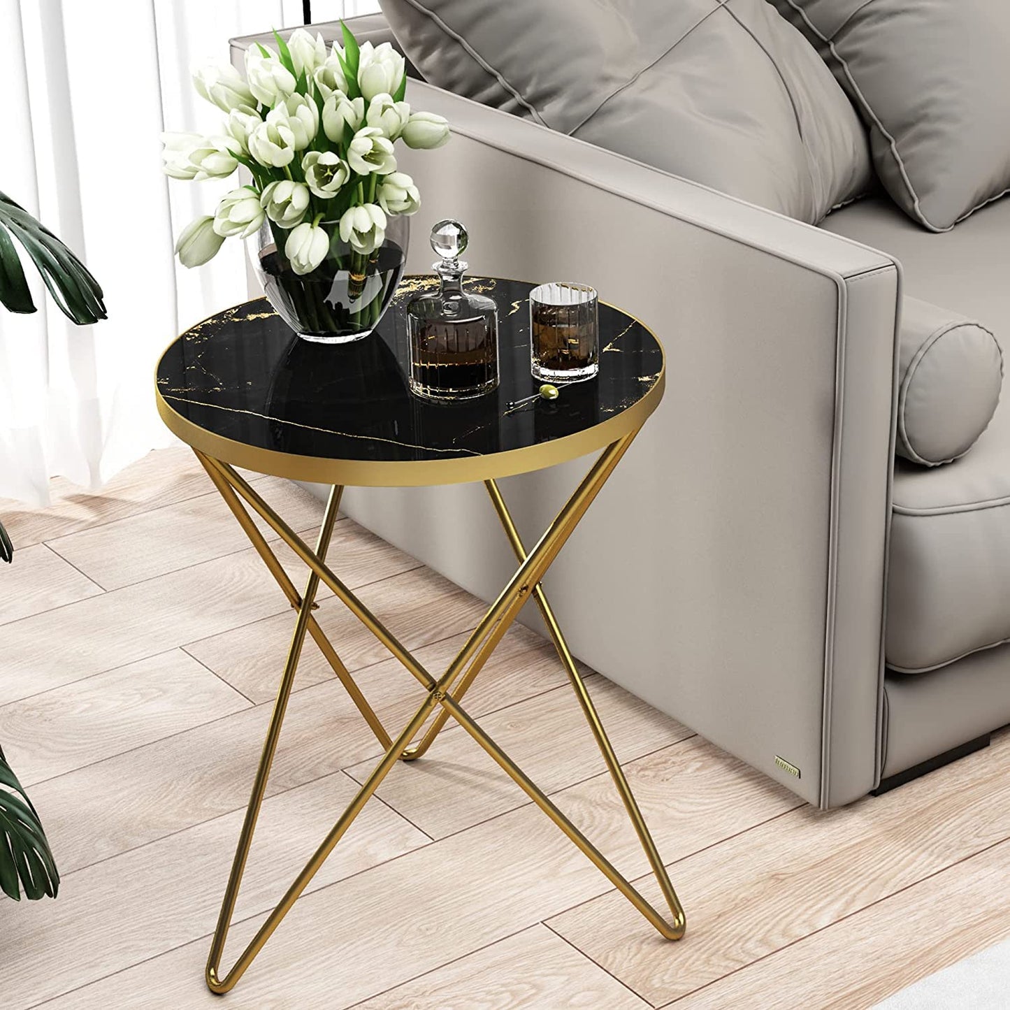 Modern Minimalist Coffee Table Living Room Table Round Top Side Table