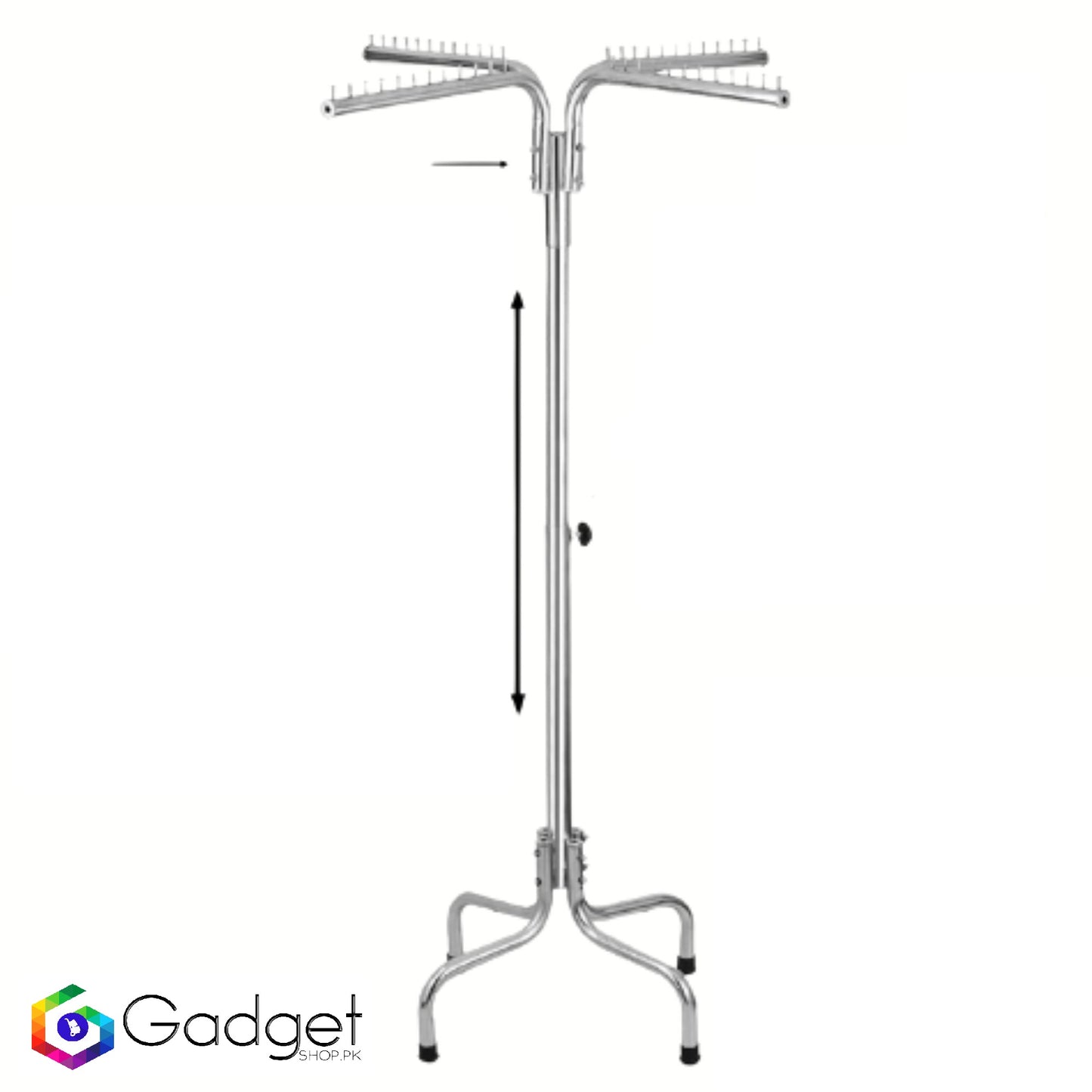 Boutique Hanger 4 Layer Cloth Hanging Stand 48 Hangers Hanging Space Silver