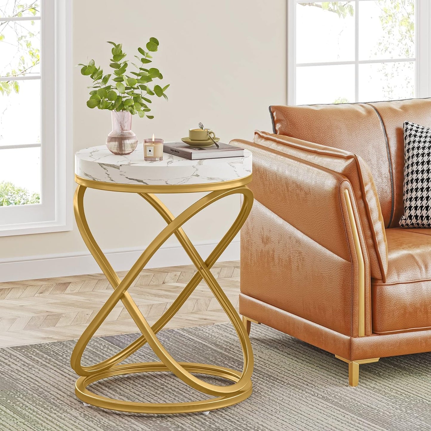 Oval Base Round Coffee Table – Metal Furniture