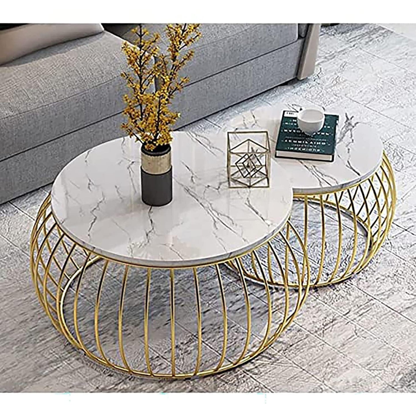 2-Piece Round Center Table – Metal Furniture