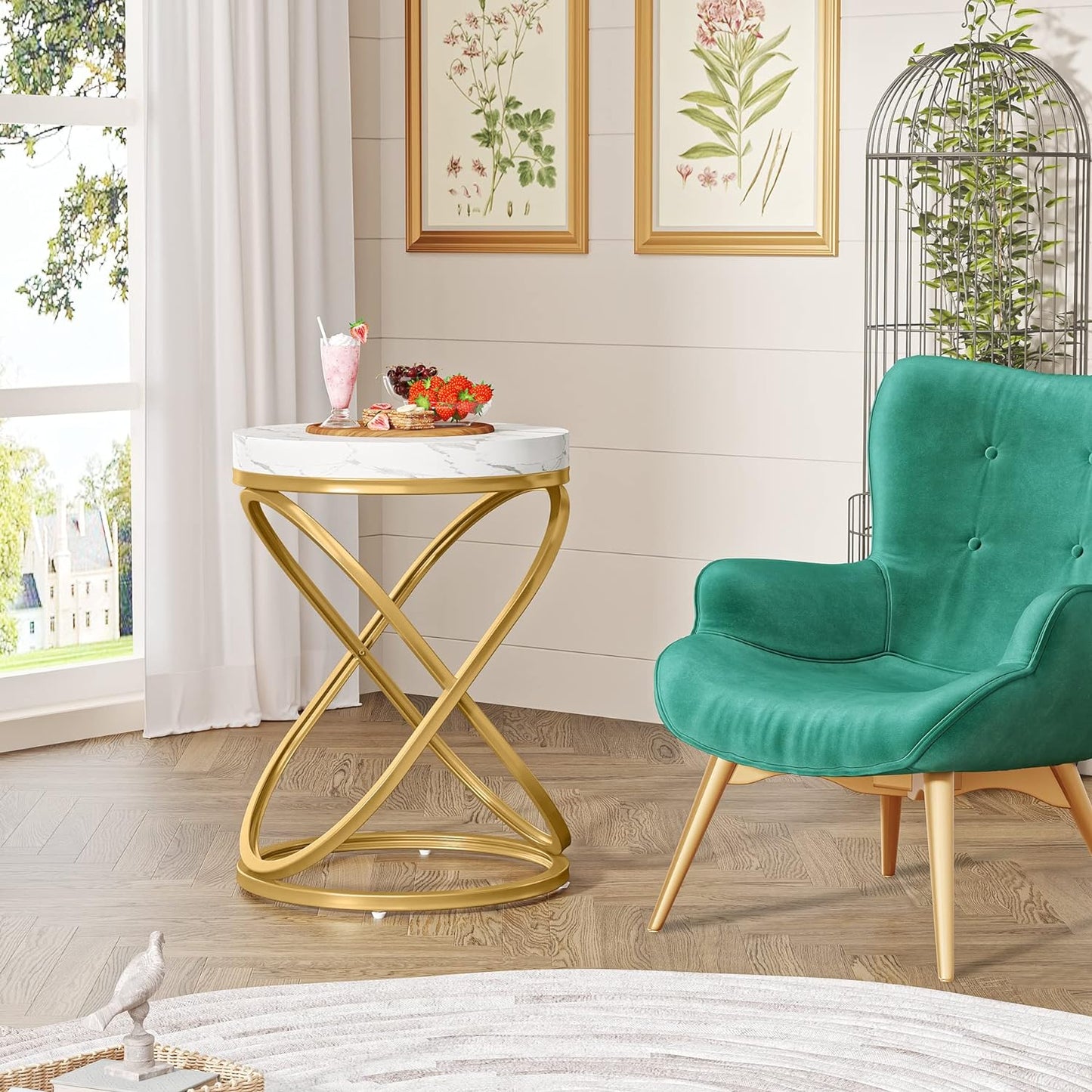 Oval Base Round Coffee Table – Metal Furniture
