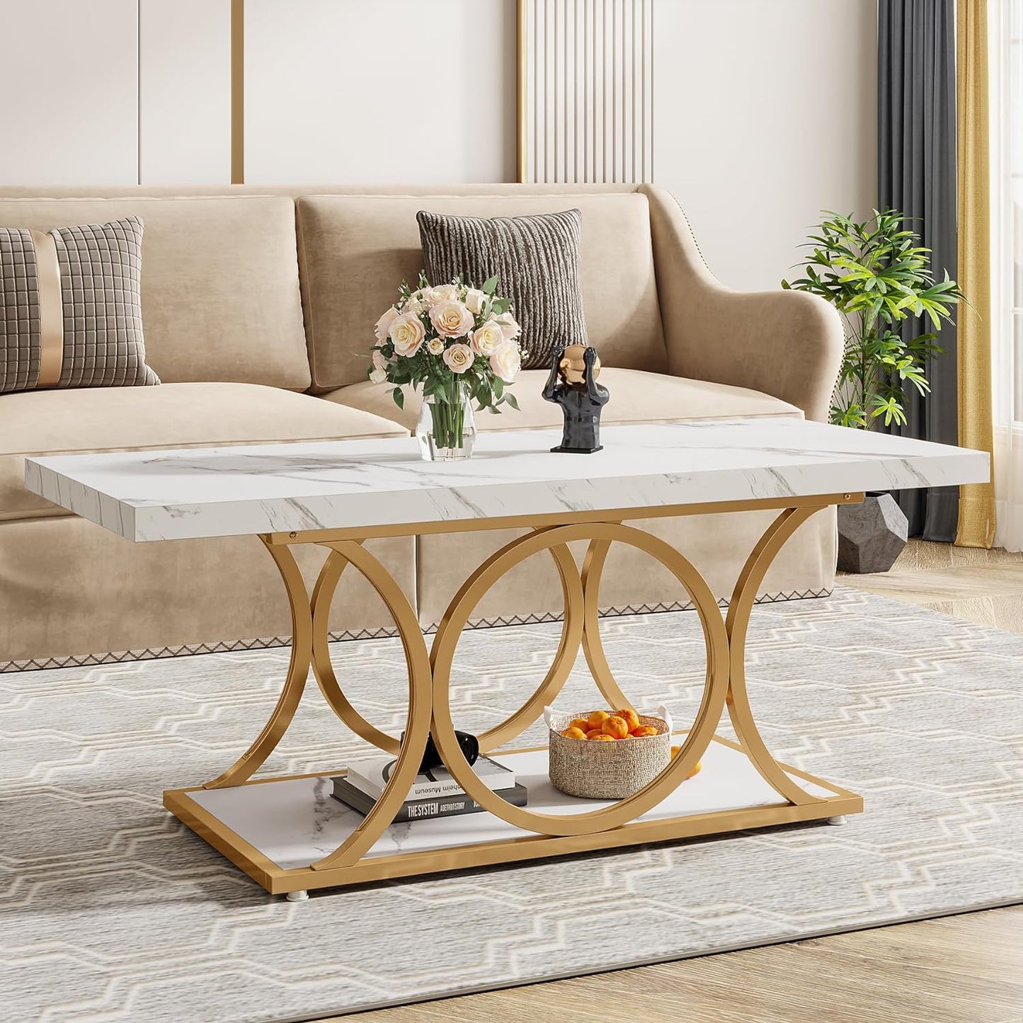 Center Ring Square Center Table Living Room Table