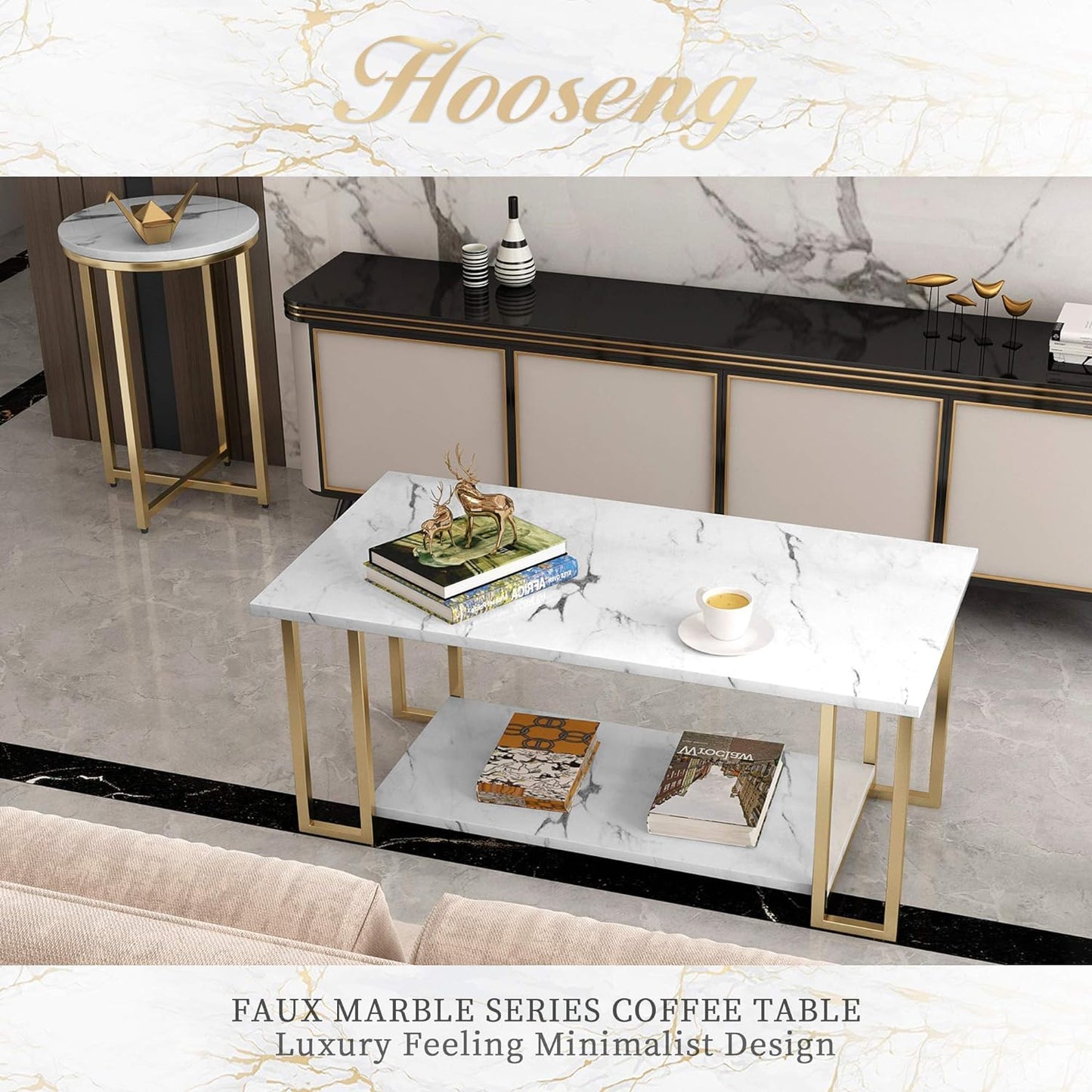 Rectangular Shape 2 Shelf Center Table Living Room Table