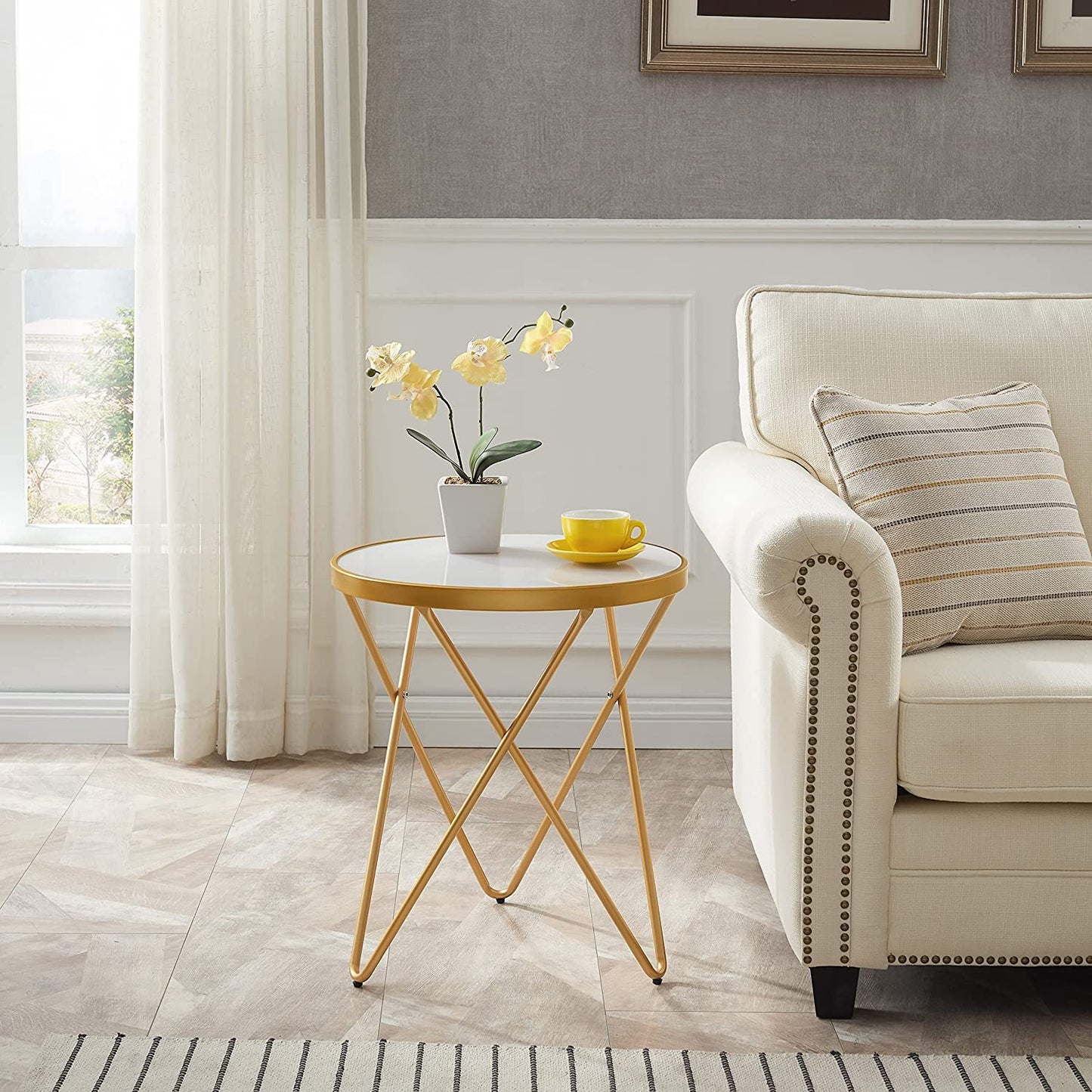 Modern Minimalist Coffee Table Living Room Table Round Top Side Table