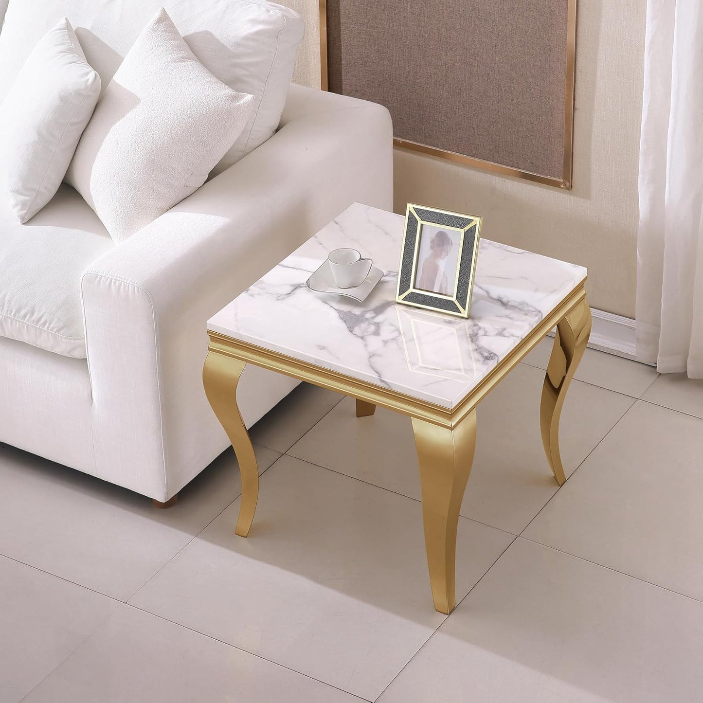 Viatorial Leg Sofa Style Coffee Table Bedside Table Elegant Look Wooden Top Coffee Table