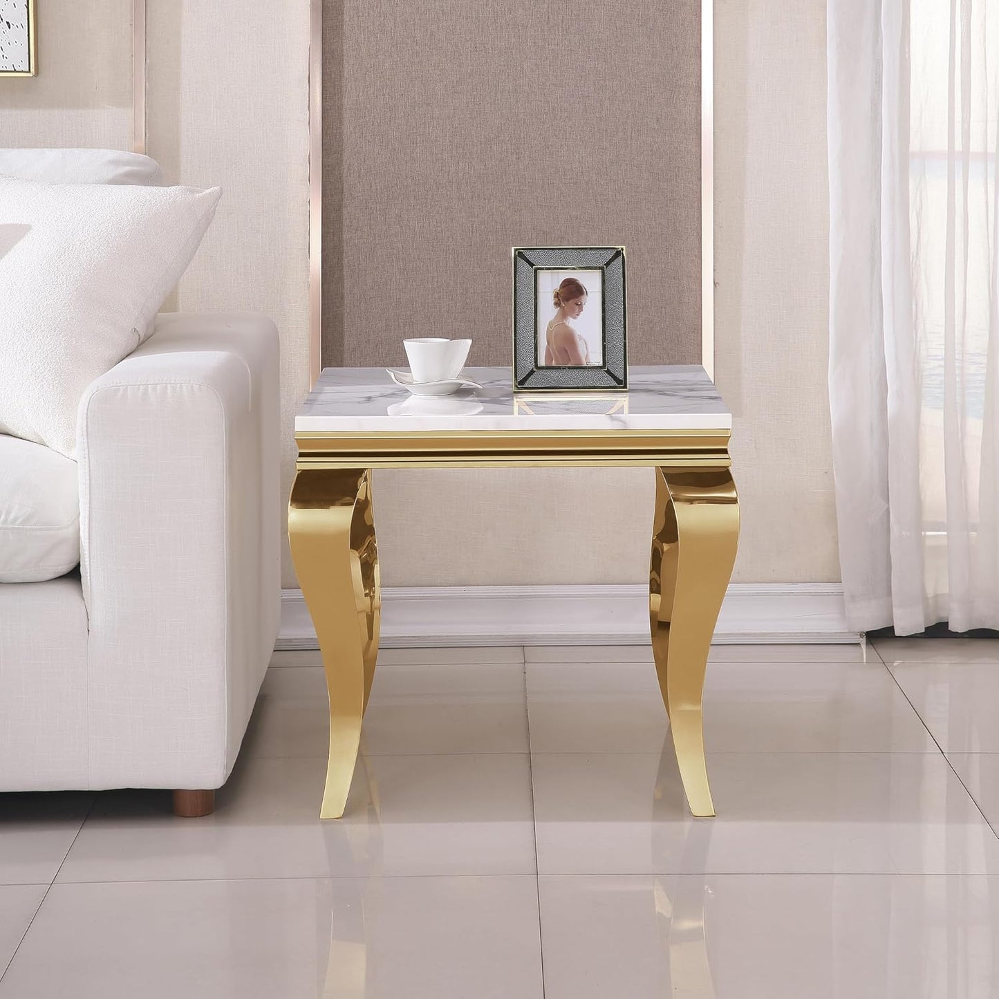 Viatorial Leg Sofa Style Coffee Table Bedside Table Elegant Look Wooden Top Coffee Table