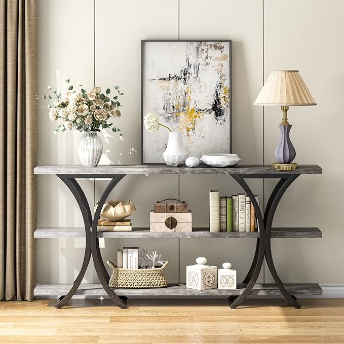 Long Narrow Console Table Sofa Table for Entryway Living Room