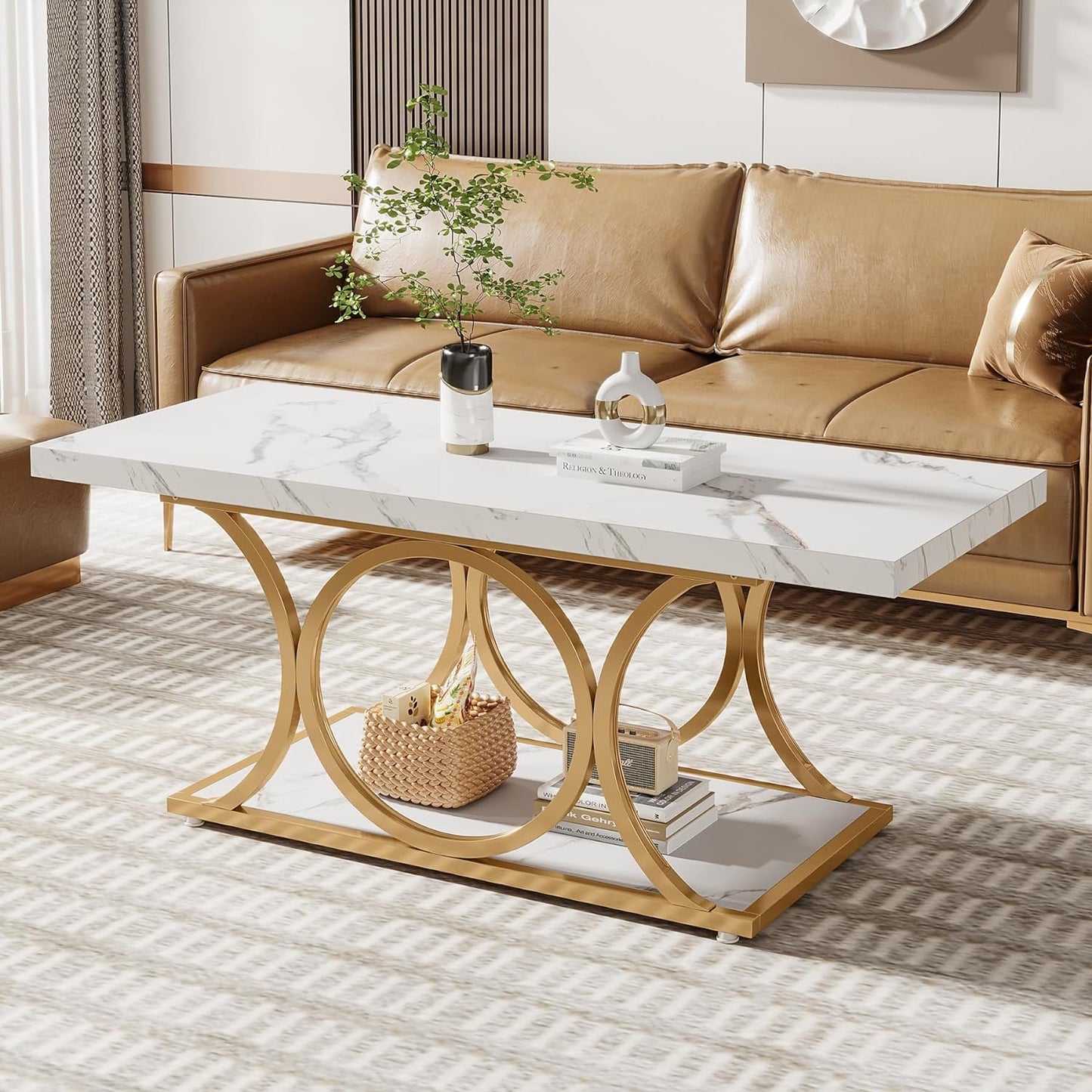 Center Ring Square Center Table Living Room Table