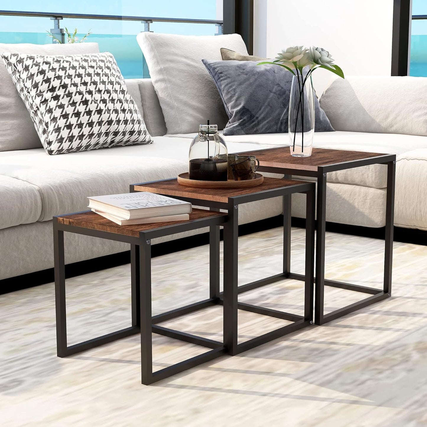 3 Pieces Nesting Table Set Living Room Home furniture