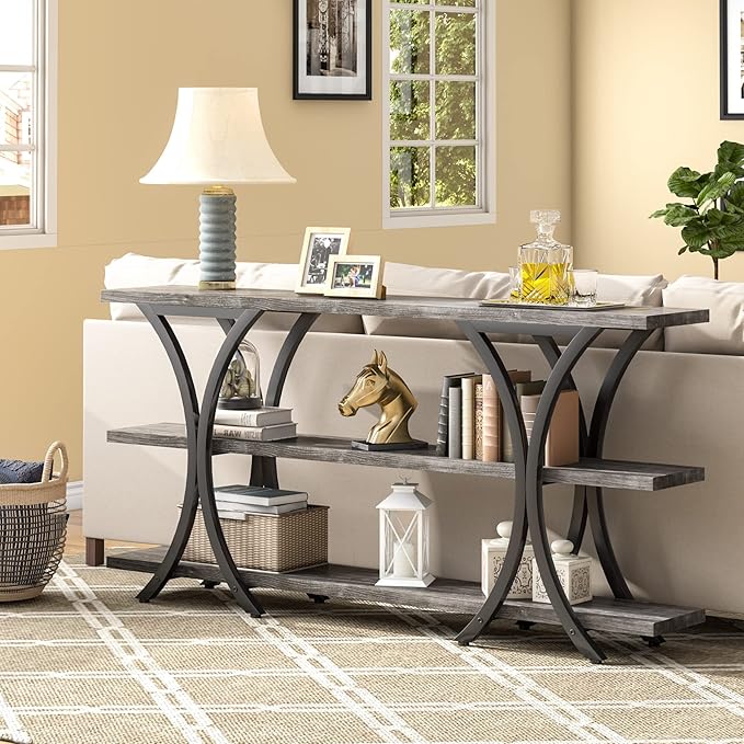 Long Narrow Console Table Sofa Table for Entryway Living Room