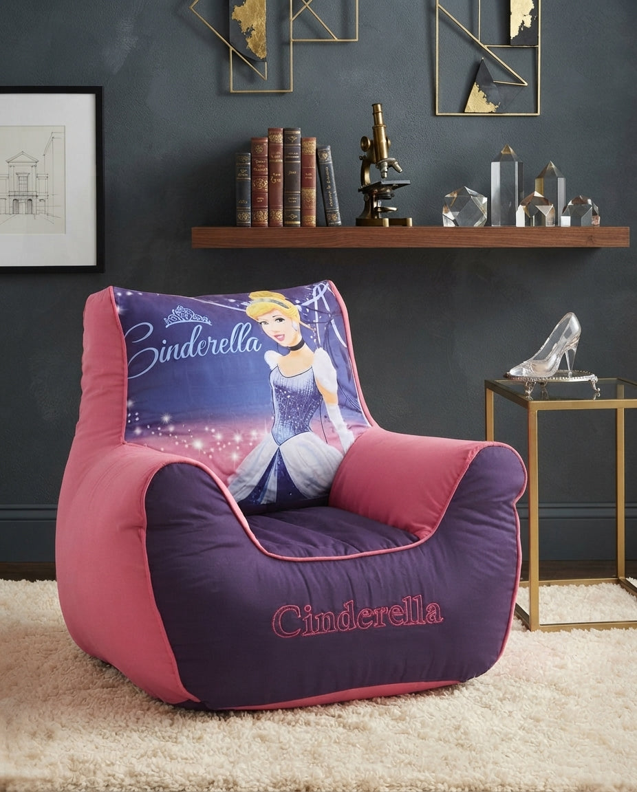 Cinderella Princess Bean Bag for Girls | Magical Kids Seating Chair for Bedroom, Playroom & Relaxation