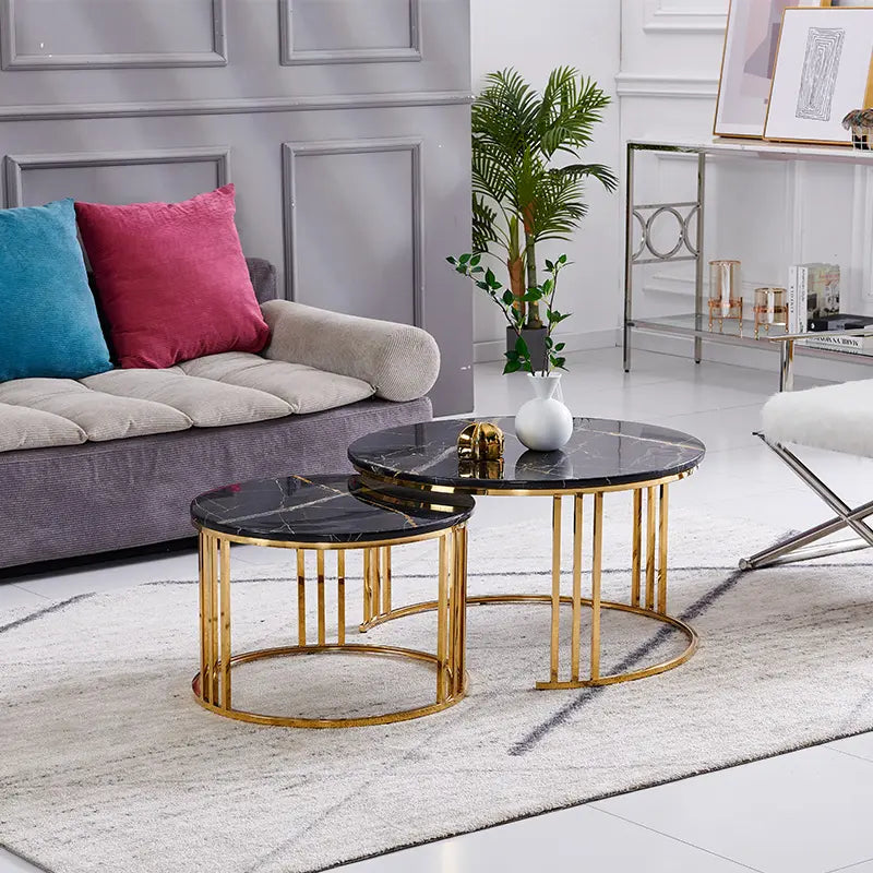 Luxury 2-Piece Round Center Table | Metal Furniture