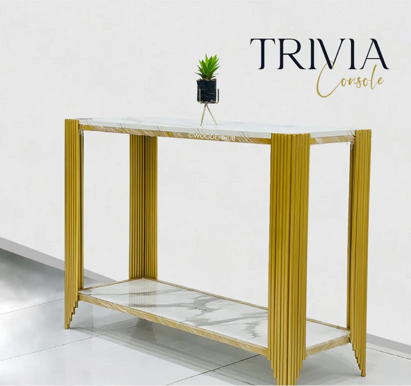 2-Shelf Luxury Console Table – Metal Furniture