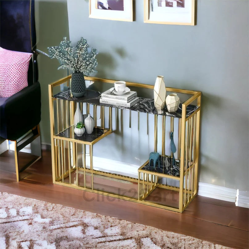 3-Tier Luxury Hallway Console Table Modern Design Elegant Look Console Table