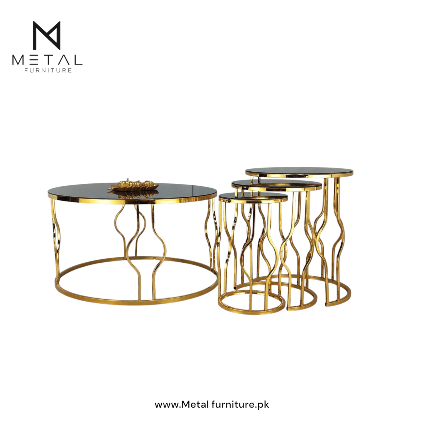 Elegant & Premium Style Round Center + round Nesting Table Set (3 Pcs)