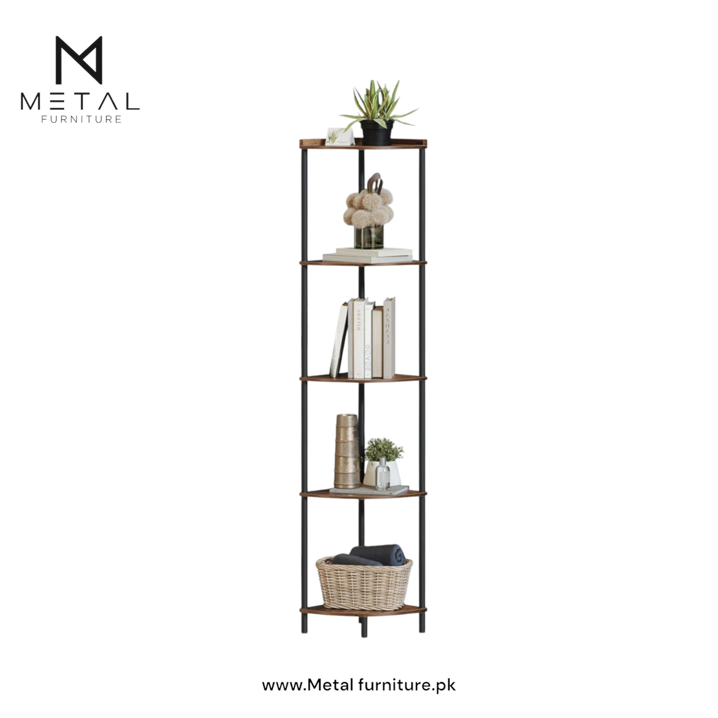 5 Shelf Corner Bookcases