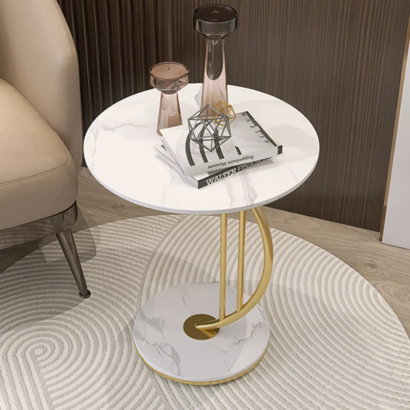Premium Luxury Marble Texture Coffee Tables Living Room Side Table