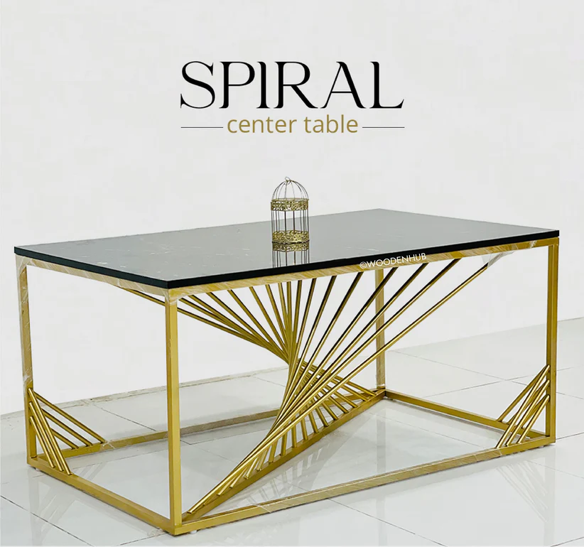 Curve Rode Based Center Table Elegant Luxury Look Style Furniture